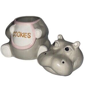 Hippopotamus Cookie Jar Vintage 1985 Excellent Condition Collectible